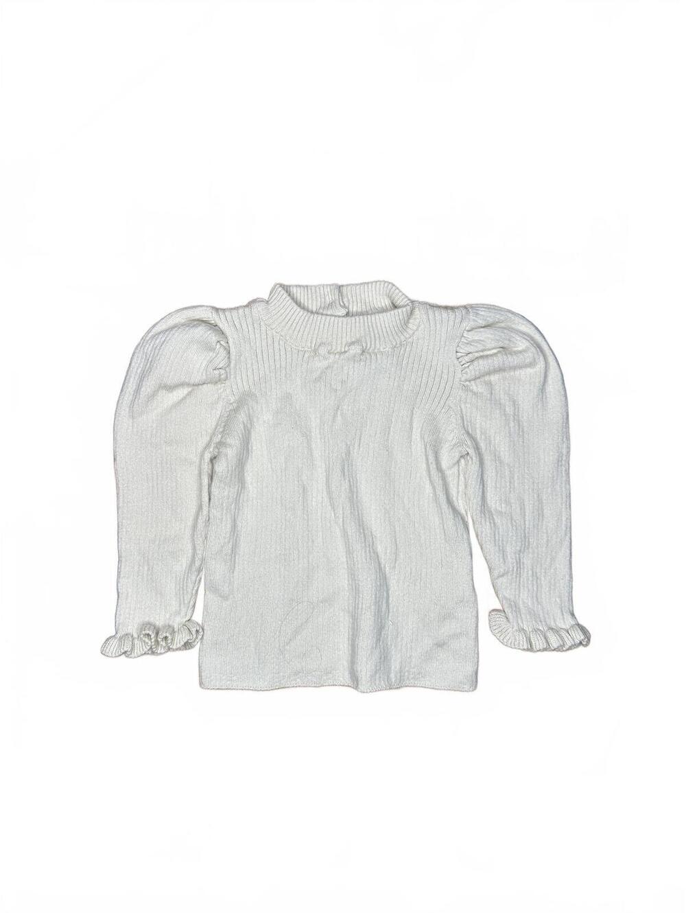 Baby GAP Cream Ribbed Puff Sleeve Top 12-18 Months